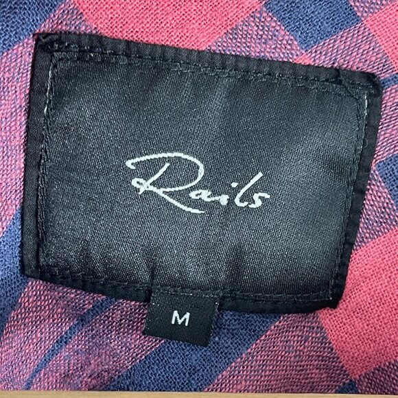 Rails Womens Medium Charli Button Up Shirt Linen Blend Long Sleeve Top - Picture 4 of 9